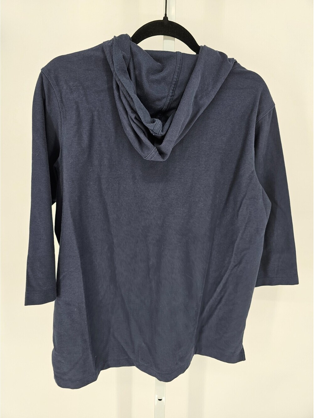 Tommy Hilfiger Womens Sz XL Pullover 3/4 Sleeve Hoodie Navy Blue Spell Out - Picture 4 of 4